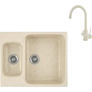 

Кухонная мойка и смеситель GreenStone GRS-09-328 Kaiser Merkur R 26744-11 с сифоном, бежевая, GRS-09-328 Kaiser Merkur R 26744-11 с сифоном, бежевая