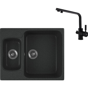 

Кухонная мойка и смеситель GreenStone GRS-09-343 Kaiser Decor 40144-9 с сифоном, антрацит, GRS-09-343 Kaiser Decor 40144-9 с сифоном, антрацит