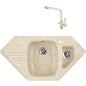 

Кухонная мойка и смеситель GreenStone GRS-10K-328 Kaiser Decor 40144-11 с сифоном, бежевая, GRS-10K-328 Kaiser Decor 40144-11 с сифоном, бежевая