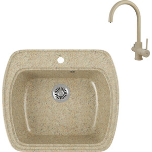 

Кухонная мойка и смеситель GreenStone GRS-11-302 Kaiser Merkur R 26744-16 с сифоном, песочный, GRS-11-302 Kaiser Merkur R 26744-16 с сифоном, песочный