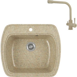 

Кухонная мойка и смеситель GreenStone GRS-11-302 Kaiser Merkur 26044-16 с сифоном, песочный, GRS-11-302 Kaiser Merkur 26044-16 с сифоном, песочный