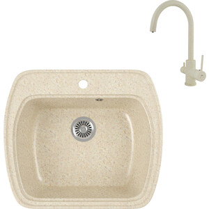 

Кухонная мойка и смеситель GreenStone GRS-11-328 Kaiser Merkur R 26744-11 с сифоном, бежевая, GRS-11-328 Kaiser Merkur R 26744-11 с сифоном, бежевая