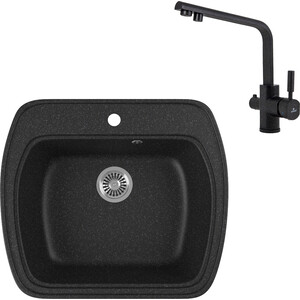 

Кухонная мойка и смеситель GreenStone GRS-11-308 Kaiser Deco 40144-2 с сифоном, черная, GRS-11-308 Kaiser Deco 40144-2 с сифоном, черная