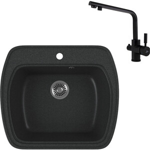 

Кухонная мойка и смеситель GreenStone GRS-11-343 Kaiser Decor 40144-9 с сифоном, антрацит, GRS-11-343 Kaiser Decor 40144-9 с сифоном, антрацит