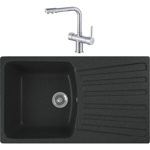 

Кухонная мойка и смеситель GreenStone GRS-12-343 Haiba HB70088 с сифоном, антрацит, GRS-12-343 Haiba HB70088 с сифоном, антрацит