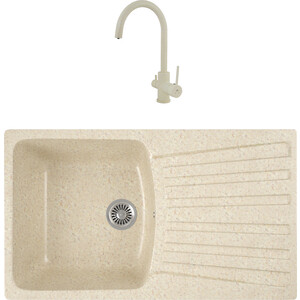 

Кухонная мойка и смеситель GreenStone GRS-12-328 Kaiser Merkur R 26744-11 с сифоном, бежевая, GRS-12-328 Kaiser Merkur R 26744-11 с сифоном, бежевая