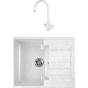 

Кухонная мойка и смеситель GreenStone GRS-13s-331 Kaiser Merkur 26744-4 с сифоном, белая, GRS-13s-331 Kaiser Merkur 26744-4 с сифоном, белая