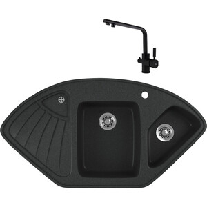 

Кухонная мойка и смеситель GreenStone GRS-14K-343 Kaiser Decor 40144-9 с сифоном, антрацит, GRS-14K-343 Kaiser Decor 40144-9 с сифоном, антрацит