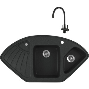 

Кухонная мойка и смеситель GreenStone GRS-14K-343 Lemark Comfort LM3075BL с сифоном, антрацит, GRS-14K-343 Lemark Comfort LM3075BL с сифоном, антрацит