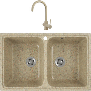 

Кухонная мойка и смеситель GreenStone GRS-15-302 Kaiser Merkur R 26744-16 с сифоном, песочная, GRS-15-302 Kaiser Merkur R 26744-16 с сифоном, песочная