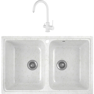 

Кухонная мойка и смеситель GreenStone GRS-15-331 Kaiser Merkur 26744-4 с сифоном, белая, GRS-15-331 Kaiser Merkur 26744-4 с сифоном, белая