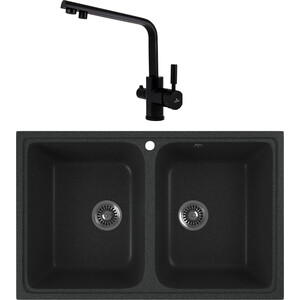 

Кухонная мойка и смеситель GreenStone GRS-15-343 Kaiser Decor 40144-9 с сифоном, антрацит, GRS-15-343 Kaiser Decor 40144-9 с сифоном, антрацит