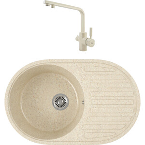 

Кухонная мойка и смеситель GreenStone GRS-18-328 Kaiser Decor 40144-11 с сифоном, бежевая, GRS-18-328 Kaiser Decor 40144-11 с сифоном, бежевая