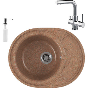 

Кухонная мойка и смеситель GreenStone GRS-18k-307 Lemark Comfort LM3061C с сифоном и дозатором, терракот, GRS-18k-307 Lemark Comfort LM3061C с сифоном и дозатором, терракот