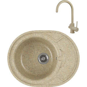 

Кухонная мойка и смеситель GreenStone GRS-18k-302 Kaiser Merkur R 26744-16 с сифоном, песочная, GRS-18k-302 Kaiser Merkur R 26744-16 с сифоном, песочная