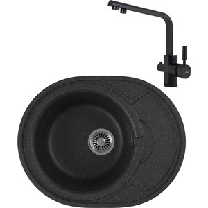 

Кухонная мойка и смеситель GreenStone GRS-18k-308 Kaiser Deco 40144-2 с сифоном, черная, GRS-18k-308 Kaiser Deco 40144-2 с сифоном, черная