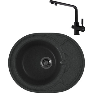 

Кухонная мойка и смеситель GreenStone GRS-18k-343 Kaiser Decor 40144-9 с сифоном, антрацит, GRS-18k-343 Kaiser Decor 40144-9 с сифоном, антрацит