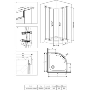 Душевой уголок Damixa Skyline 90х90 прозрачный, матовый хром (DX35WG-301-090MT)