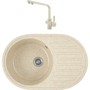 

Кухонная мойка и смеситель GreenStone GRS-18L-328 Kaiser Decor 40144-11 с сифоном, бежевая, GRS-18L-328 Kaiser Decor 40144-11 с сифоном, бежевая