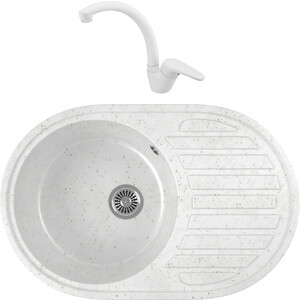 

Кухонная мойка и смеситель GreenStone GRS-18L-331 Kaiser County 55244-8 с сифоном, белая, GRS-18L-331 Kaiser County 55244-8 с сифоном, белая