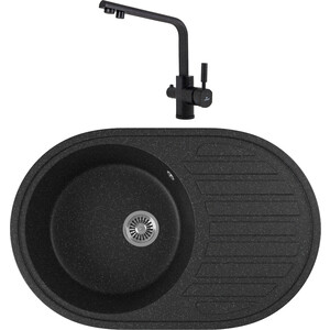 

Кухонная мойка и смеситель GreenStone GRS-18L-308 Kaiser Deco 40144-2 с сифоном, черная, GRS-18L-308 Kaiser Deco 40144-2 с сифоном, черная