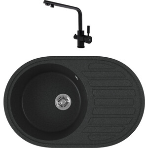 

Кухонная мойка и смеситель GreenStone GRS-18L-343 Kaiser Decor 40144-9 с сифоном, антрацит, GRS-18L-343 Kaiser Decor 40144-9 с сифоном, антрацит