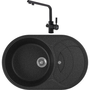 

Кухонная мойка и смеситель GreenStone GRS-18S-308 Kaiser Deco 40144-2 с сифоном, черная, GRS-18S-308 Kaiser Deco 40144-2 с сифоном, черная