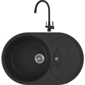 

Кухонная мойка и смеситель GreenStone GRS-18S-343 Lemark Comfort LM3075BL с сифоном, антрацит, GRS-18S-343 Lemark Comfort LM3075BL с сифоном, антрацит