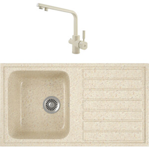 

Кухонная мойка и смеситель GreenStone GRS-20-328 Kaiser Decor 40144-11 с сифоном, бежевая, GRS-20-328 Kaiser Decor 40144-11 с сифоном, бежевая