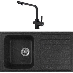 

Кухонная мойка и смеситель GreenStone GRS-20-308 Kaiser Deco 40144-2 с сифоном, черная, GRS-20-308 Kaiser Deco 40144-2 с сифоном, черная