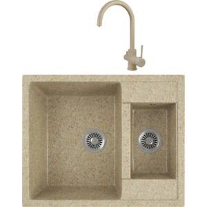 

Кухонная мойка и смеситель GreenStone GRS-21-302 Kaiser Merkur R 26744-16 с сифоном, песочная, GRS-21-302 Kaiser Merkur R 26744-16 с сифоном, песочная