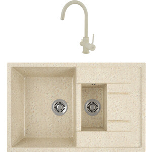 

Кухонная мойка и смеситель GreenStone GRS-21K-328 Kaiser Merkur R 26744-11 с сифоном, бежевая, GRS-21K-328 Kaiser Merkur R 26744-11 с сифоном, бежевая