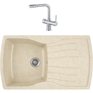 

Кухонная мойка и смеситель GreenStone GRS-22-328 Haiba HB70088 с сифоном, бежевая, GRS-22-328 Haiba HB70088 с сифоном, бежевая