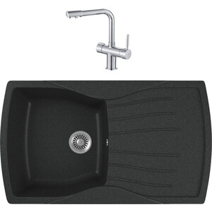 

Кухонная мойка и смеситель GreenStone GRS-22-343 Haiba HB70088 с сифоном, антрацит, GRS-22-343 Haiba HB70088 с сифоном, антрацит
