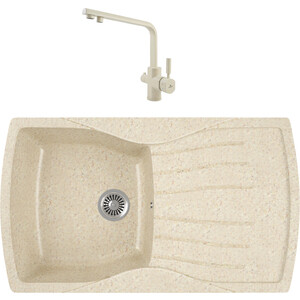

Кухонная мойка и смеситель GreenStone GRS-22-328 Kaiser Decor 40144-11 с сифоном, бежевая, GRS-22-328 Kaiser Decor 40144-11 с сифоном, бежевая