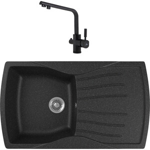 

Кухонная мойка и смеситель GreenStone GRS-22-308 Kaiser Deco 40144-2 с сифоном, черная, GRS-22-308 Kaiser Deco 40144-2 с сифоном, черная