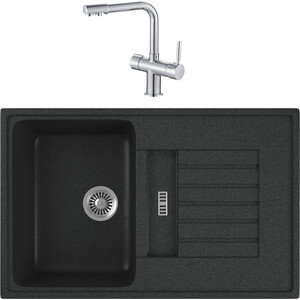

Кухонная мойка и смеситель GreenStone GRS-24-343 Haiba HB70088 с сифоном, антрацит, GRS-24-343 Haiba HB70088 с сифоном, антрацит