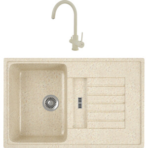 

Кухонная мойка и смеситель GreenStone GRS-24-328 Kaiser Merkur R 26744-11 с сифоном, бежевая, GRS-24-328 Kaiser Merkur R 26744-11 с сифоном, бежевая