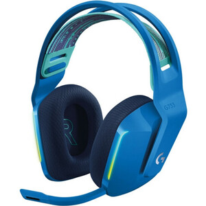 Гарнитура Logitech G733 LIGHTSPEED Wireless RGB Gaming Headset - BLUE - 2.4GHZ - EMEA (981-000943) гарнитура беспроводная logitech g733 wireless usb rgb подсветка 981 000864