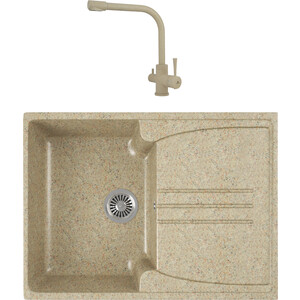 

Кухонная мойка и смеситель GreenStone GRS-40s-302 Kaiser Merkur 26044-16 с сифоном, песочный, GRS-40s-302 Kaiser Merkur 26044-16 с сифоном, песочный