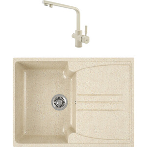 

Кухонная мойка и смеситель GreenStone GRS-40s-328 Kaiser Decor 40144-11 с сифоном, бежевая, GRS-40s-328 Kaiser Decor 40144-11 с сифоном, бежевая