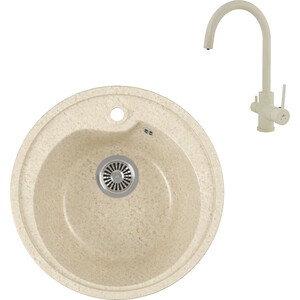 

Кухонная мойка и смеситель GreenStone GRS-45-328 Kaiser Merkur R 26744-11 с сифоном, бежевая, GRS-45-328 Kaiser Merkur R 26744-11 с сифоном, бежевая
