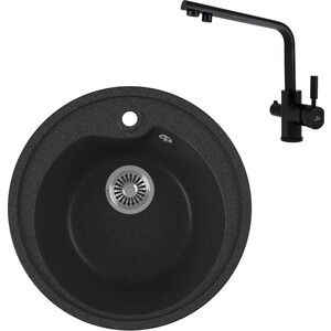 

Кухонная мойка и смеситель GreenStone GRS-45-343 Kaiser Decor 40144-9 с сифоном, антрацит, GRS-45-343 Kaiser Decor 40144-9 с сифоном, антрацит