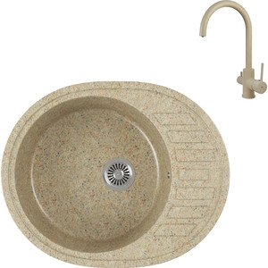 

Кухонная мойка и смеситель GreenStone GRS-62-302 Kaiser Merkur R 26744-16 с сифоном, песочный, GRS-62-302 Kaiser Merkur R 26744-16 с сифоном, песочный