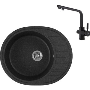 

Кухонная мойка и смеситель GreenStone GRS-62-308 Kaiser Deco 40144-2 с сифоном, черная, GRS-62-308 Kaiser Deco 40144-2 с сифоном, черная