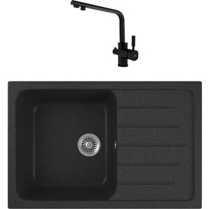 

Кухонная мойка и смеситель GreenStone GRS-76-343 Kaiser Decor 40144-9 с сифоном, антрацит, GRS-76-343 Kaiser Decor 40144-9 с сифоном, антрацит