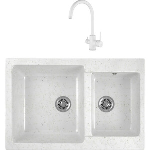 

Кухонная мойка и смеситель GreenStone GRS-76k-331 Kaiser Merkur 26744-4 с сифоном, белая, GRS-76k-331 Kaiser Merkur 26744-4 с сифоном, белая