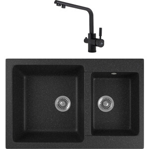 

Кухонная мойка и смеситель GreenStone GRS-76k-308 Kaiser Deco 40144-2 с сифоном, черная, GRS-76k-308 Kaiser Deco 40144-2 с сифоном, черная