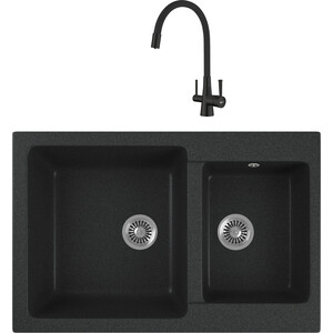 

Кухонная мойка и смеситель GreenStone GRS-76k-343 Lemark Comfort LM3075BL с сифоном, антрацит, GRS-76k-343 Lemark Comfort LM3075BL с сифоном, антрацит