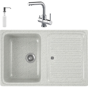 

Кухонная мойка и смеситель GreenStone GRS-78-310 Lemark Comfort LM3061C с сифоном и дозатором, серая, GRS-78-310 Lemark Comfort LM3061C с сифоном и дозатором, серая